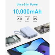 Acumulator extern Anker Powercore 10000 mAh, 22.5W, 2x USB-C, 1x USB-A, cablu USB-C incorporat, Negru