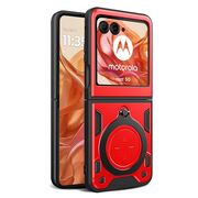 Husa pentru  Motorola Razr 50 cu inel și suport magnetic integrat Ring Shockproof, rosu