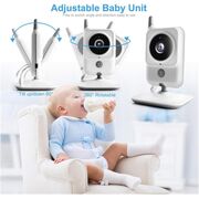 Baby Monitor Wireless, audio si video pentru bebelusi, Ecran 3.2 inch clear view, Functie VOX, bidirectional, push to talk, IR Night Vision, Senzor Temperatura, 8 cantece de leagan