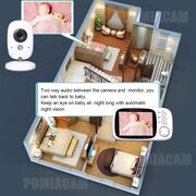 Baby Monitor Wireless, supraveghere audio si video pentru bebelusi, Ecran 3.2 inch clear view, audio bidirectional, push to talk, IR Night Vision, Monitorizare Temperatura, cantece de leagan