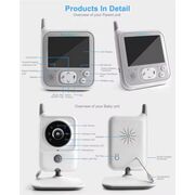 Baby Monitor Wireless, audio si video pentru bebelusi, Ecran 3.2 inch clear view, Functie VOX, bidirectional, push to talk, IR Night Vision, Senzor Temperatura, 8 cantece de leagan