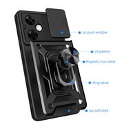 Husa pentru  OnePlus Nord CE4 Lite Ring Armor Kickstand Tough Rugged Cover cu protectie camera, rose gold