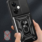 Husa pentru  OnePlus Nord CE4 Lite Ring Armor Kickstand Tough Rugged Cover cu protectie camera, rose gold