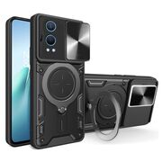 Husa pentru  OnePlus Nord CE4 Lite cu protecție pentru cameră și suport magnetic integrat Ring Shockproof, negru