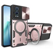 Husa pentru  OnePlus Nord CE4 Lite cu protecție pentru cameră și suport magnetic integrat Ring Shockproof, rose gold