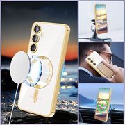 Husa pentru  Samsung Galaxy S24+ Plus cu MagSafe si protectie pentru lentile anti-shock 1.5 mm - rosu