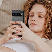Husa pentru Google Pixel 9 Pro XL Carbon Liquid Silicone, negru