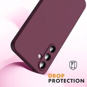 Husa pentru  Samsung Galaxy A35 Liquid Silicone, subțire, captusita cu microfibra, anti amprentă, protectie cameră foto, bordeaux