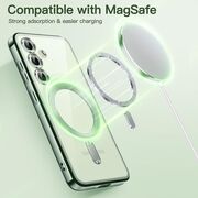 Husa pentru  Samsung Galaxy A35 cu MagSafe si protectie pentru lentile anti-shock 1.5 mm - verde deschis