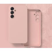 Husa pentru  Samsung Galaxy A35 Liquid Silicone, subțire, captusita cu microfibra, anti amprentă, protectie cameră foto, pink sand