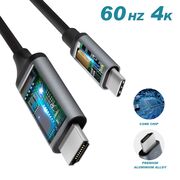 Cablu video de la USB-C la HDMI, 4K @ 60Hz, compatibil MacBook, 1.8 m, negru