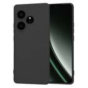 Husa pentru   Realme GT 6 / GT 6T Liquid Silicone, subțire, captusita cu microfibra, anti amprentă, protectie cameră foto, negru