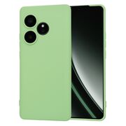 Husa pentru   Realme GT 6 / GT 6T Liquid Silicone, subțire, captusita cu microfibra, anti amprentă, protectie cameră foto, verde deschis