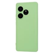 Husa pentru   Realme GT 6 / GT 6T Liquid Silicone, subțire, captusita cu microfibra, anti amprentă, protectie cameră foto, verde deschis