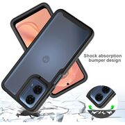 Pachet 360: Husa cu folie integrata pentru Motorola Moto G04, G24, G24 Power fata-spate Defense360 - negru