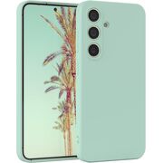 Husa pentru  Samsung Galaxy S24+ Plus Liquid Silicone, subțire, captusita cu microfibra, anti amprentă, protectie cameră foto, verde deschis
