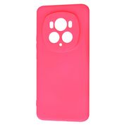 Husa pentru  Honor Magic 6 Pro Liquid Silicone, subțire, captusita cu microfibra, anti amprentă, protectie cameră foto, fucsia