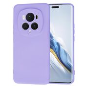 Husa pentru  Honor Magic 6 Pro Liquid Silicone, subțire, captusita cu microfibra, anti amprentă, protectie cameră foto, lavanda