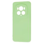 Husa pentru  Honor Magic 6 Pro Liquid Silicone, subțire, captusita cu microfibra, anti amprentă, protectie cameră foto, verde deschis
