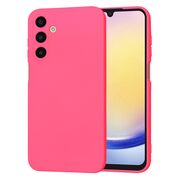 Husa pentru  Samsung Galaxy A25 Liquid Silicone, subțire, captusita cu microfibra, anti amprentă, protectie cameră foto, fucsia