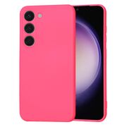 Husa pentru  Samsung Galaxy S23 Liquid Silicone, subțire, captusita cu microfibra, anti amprentă, protectie cameră foto, fucsia