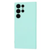 Husa pentru  Samsung Galaxy S23 Ultra 5G Liquid Silicone, subțire, captusita cu microfibra, anti amprentă, protectie cameră foto, turcoaz