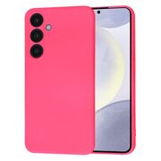 Husa pentru  Samsung Galaxy S24+ Plus Liquid Silicone, subțire, captusita cu microfibra, anti amprentă, protectie cameră foto, fucsia