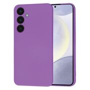 Husa pentru  Samsung Galaxy S24+ Plus Liquid Silicone, subțire, captusita cu microfibra, anti amprentă, protectie cameră foto, mov