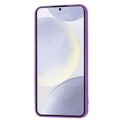 Husa pentru  Samsung Galaxy S24+ Plus Liquid Silicone, subțire, captusita cu microfibra, anti amprentă, protectie cameră foto, mov