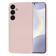 Husa pentru  Samsung Galaxy S24+ Plus Liquid Silicone, subțire, captusita cu microfibra, anti amprentă, protectie cameră foto, pink sand