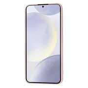 Husa pentru  Samsung Galaxy S24+ Plus Liquid Silicone, subțire, captusita cu microfibra, anti amprentă, protectie cameră foto, pink sand