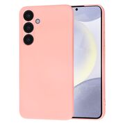 Husa pentru  Samsung Galaxy S24+ Plus Liquid Silicone, subțire, captusita cu microfibra, anti amprentă, protectie cameră foto, roz