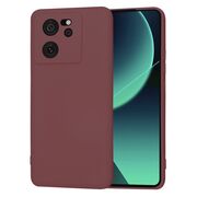 Husa pentru  Xiaomi 13T, 13T Pro Liquid Silicone, subțire, captusita cu microfibra, anti amprentă, protectie cameră foto, bordeaux