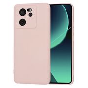 Husa pentru  Xiaomi 13T, 13T Pro Liquid Silicone, subțire, captusita cu microfibra, anti amprentă, protectie cameră foto, pink sand