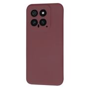 Husa pentru  Xiaomi 14 Liquid Silicone, subțire, captusita cu microfibra, anti amprentă, protectie cameră foto, bordeaux