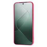 Husa pentru  Xiaomi 14 Liquid Silicone, subțire, captusita cu microfibra, anti amprentă, protectie cameră foto, fucsia