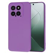 Husa pentru  Xiaomi 14 Liquid Silicone, subțire, captusita cu microfibra, anti amprentă, protectie cameră foto, mov
