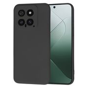 Husa pentru  Xiaomi 14 Liquid Silicone, subțire, captusita cu microfibra, anti amprentă, protectie cameră foto, negru