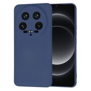 Husa pentru  Xiaomi 14 Ultra Liquid Silicone, subțire, captusita cu microfibra, anti amprentă, protectie cameră foto, albastru