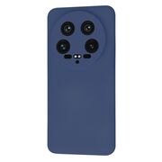 Husa pentru  Xiaomi 14 Ultra Liquid Silicone, subțire, captusita cu microfibra, anti amprentă, protectie cameră foto, albastru