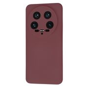 Husa pentru  Xiaomi 14 Ultra Liquid Silicone, subțire, captusita cu microfibra, anti amprentă, protectie cameră foto, bordeaux