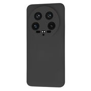 Husa pentru  Xiaomi 14 Ultra Liquid Silicone, subțire, captusita cu microfibra, anti amprentă, protectie cameră foto, negru