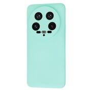 Husa pentru  Xiaomi 14 Ultra Liquid Silicone, subțire, captusita cu microfibra, anti amprentă, protectie cameră foto, turcoaz