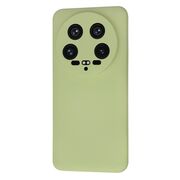 Husa pentru  Xiaomi 14 Ultra Liquid Silicone, subțire, captusita cu microfibra, anti amprentă, protectie cameră foto, verde