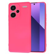 Husa pentru  Xiaomi Redmi Note 13 Pro+ Plus 5G Liquid Silicone, subțire, captusita cu microfibra, anti amprentă, protectie cameră foto, fucsia