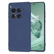 Husa pentru  OnePlus 12 Liquid Silicone, subțire, captusita cu microfibra, anti amprentă, protectie cameră foto, albastru