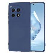 Husa pentru  OnePlus 12R Liquid Silicone, subțire, captusita cu microfibra, anti amprentă, protectie cameră foto, albastru