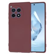 Husa pentru  OnePlus 12R Liquid Silicone, subțire, captusita cu microfibra, anti amprentă, protectie cameră foto, bordeaux