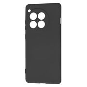 Husa pentru  OnePlus 12R Liquid Silicone, subțire, captusita cu microfibra, anti amprentă, protectie cameră foto, negru