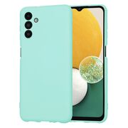 Husa pentru  Samsung Galaxy A13 5G Liquid Silicone, subțire, captusita cu microfibra, anti amprentă, protectie cameră foto, turcoaz